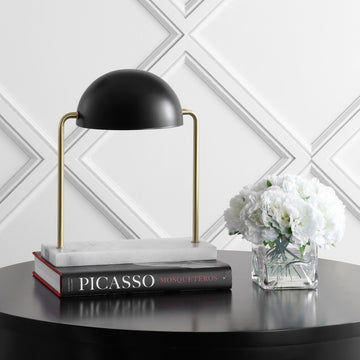 Porter 13.5" Art Deco Dome Lamp with Marble Base - JONATHAN Y